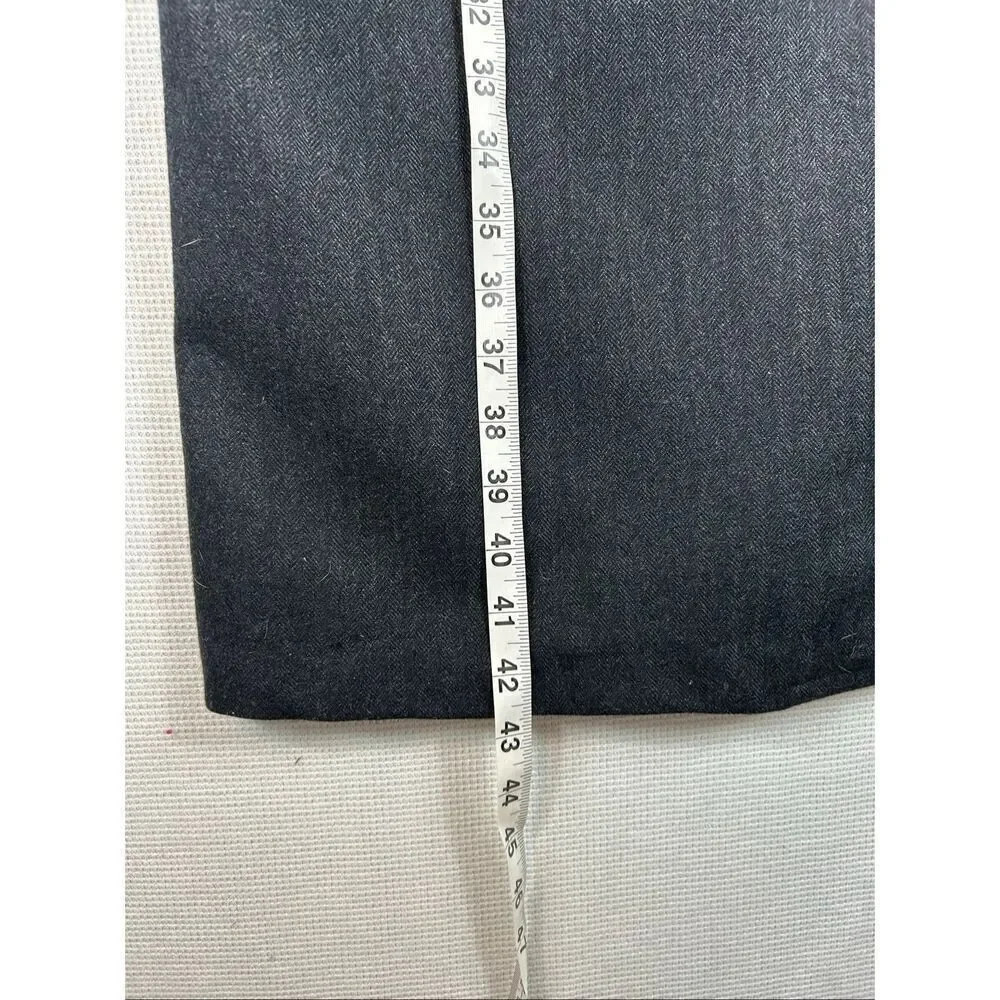 Vintage Charcoal Wool Overcoat Tailored Long Coat Classic Minimalist 44R